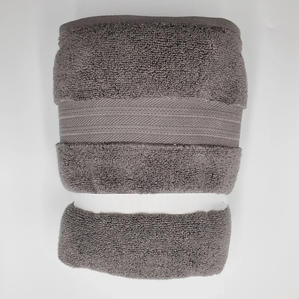 Brooks Brothers Grey Hand Towels Set of 2 Zero Twist Solucell 18x28 New